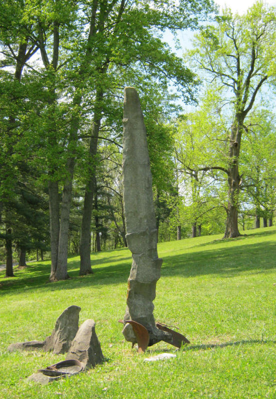 "Tools of the Daghda" - 11'6" x 6' x 6', Steel, concrete, stains.  1996   In the collection of the William King Museum,   Abingdon, VA
