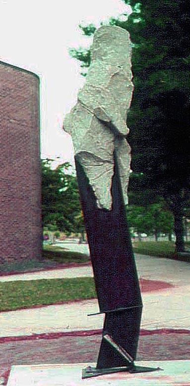 "Wedged" - Steel, concrete/. 1985 . In the collection of the City of Carrboro, NC.