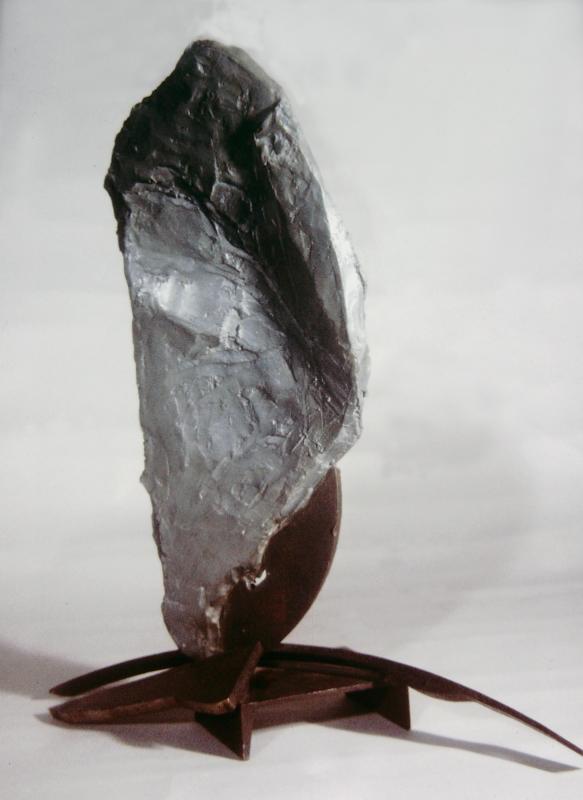 "Untitled" - steel, zinc agregate concrete, 18" tall 1996 Private collection. North Carolina