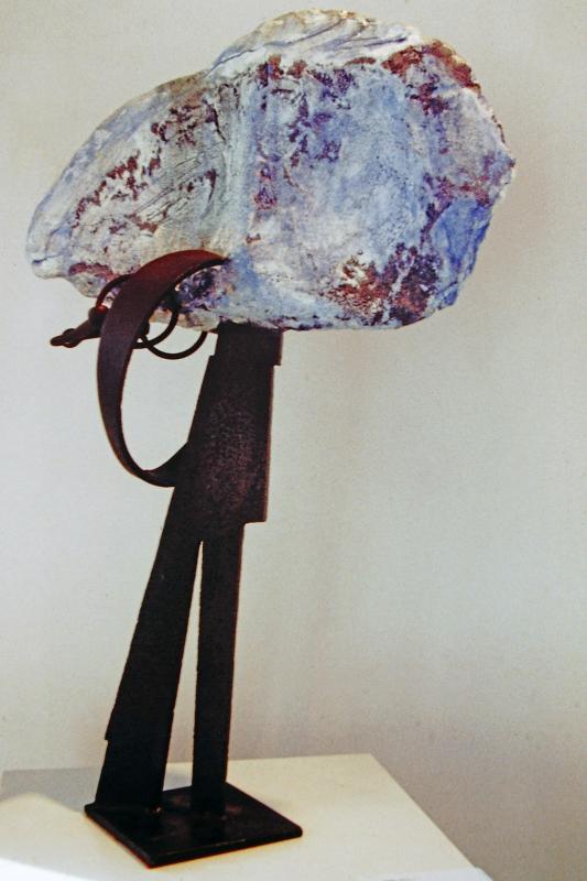 "Epona" -  29" x 8.5" x 18" Steel, concrete, stains. 1994. Private colllecton, Greensboro, NC 