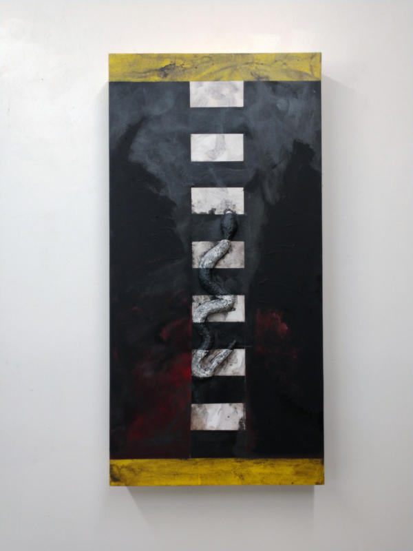 Crossing Guard III - 48" x 23.75" x 4.75" Mixed media on panel. 2021
A4P