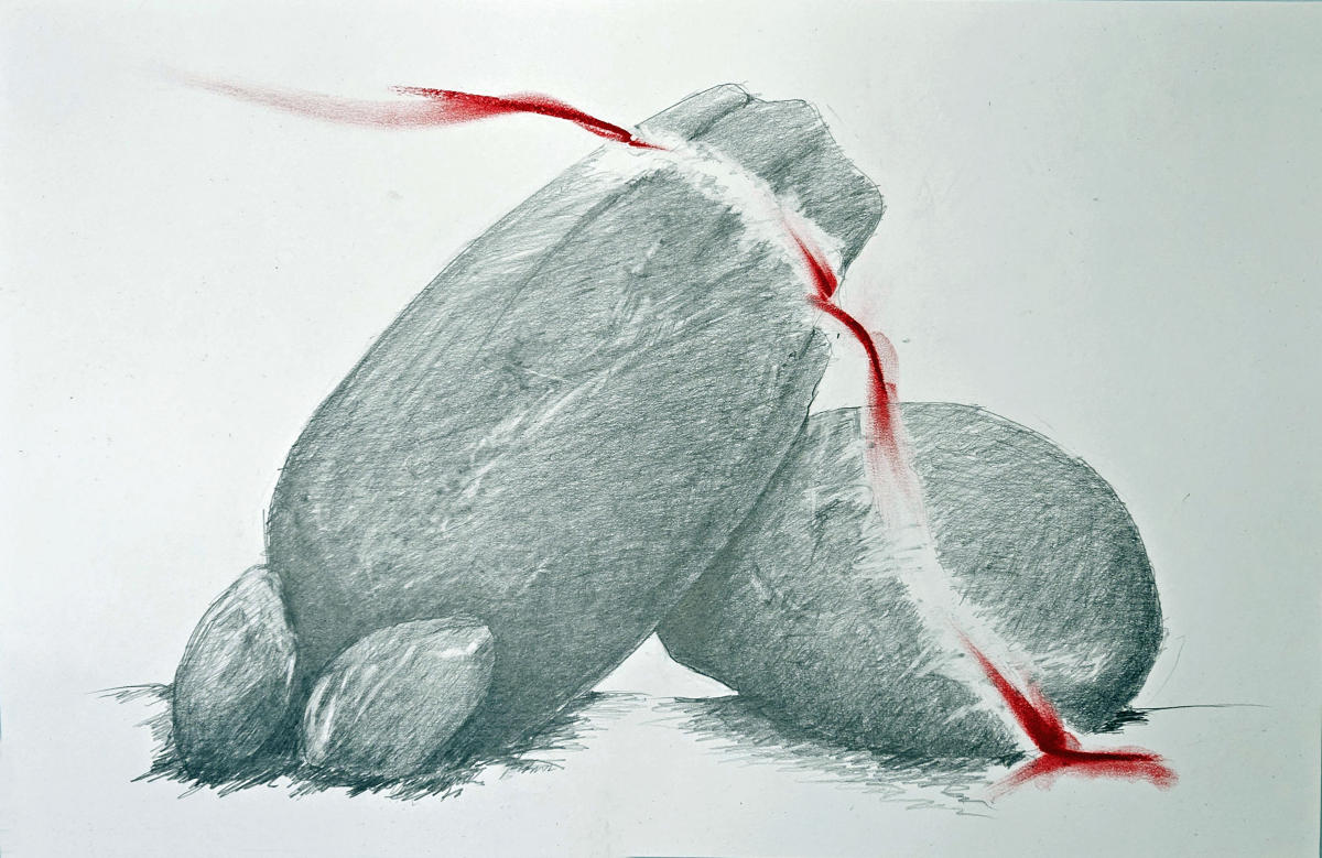 Redline IV - 11" x 17" - Mixed media on paper. 2024 
A4P