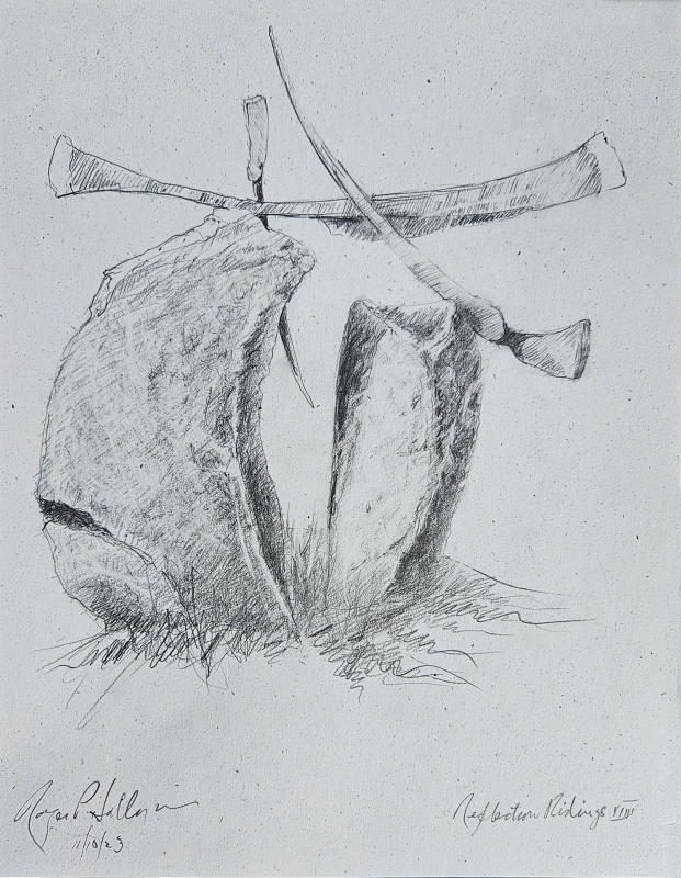 Reflection Riding VIII - 14" x 11" Pencil on Hemp rag paper. 2023A4P
