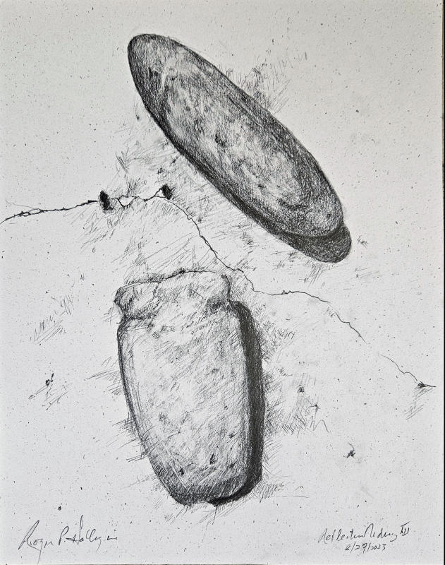 Reflection Riding III - 14" x 11" Pencil on Hemp rag paper. 2023A4P
