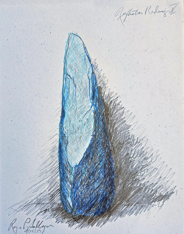 Reflection Riding V - 14" x 11" Mixed media on Hemp rag paper. 2023A4P