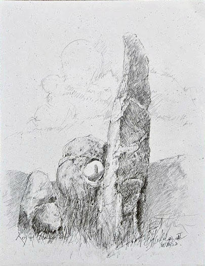 Reflection Riding III  8/10/23 - 14" x 11" Pencil on Hemp rag paper. 2023A4P
