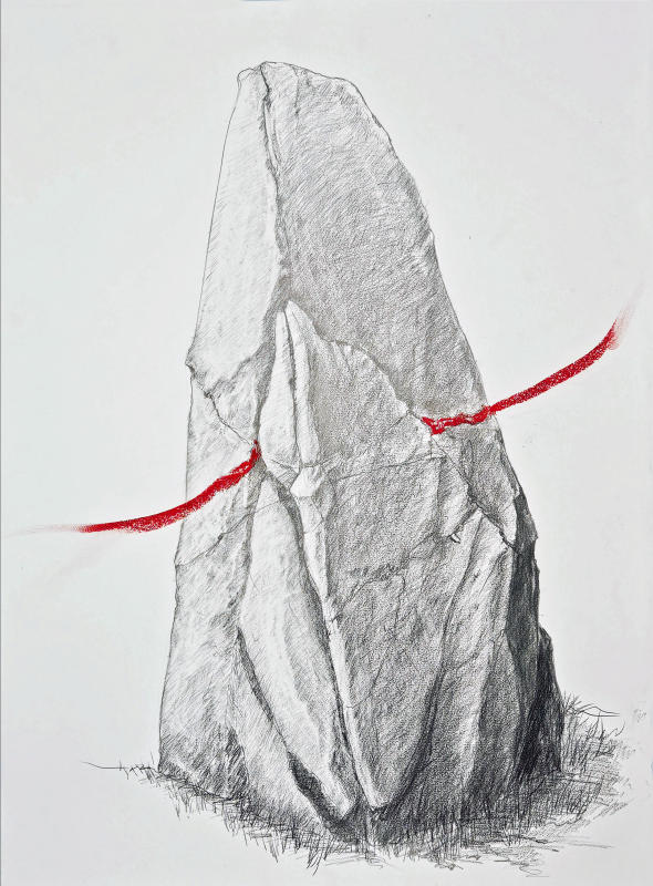 Redline VIII - 30" x 22", Mixed media on paper. 2024. Private collection, Mt. Dora, FL.