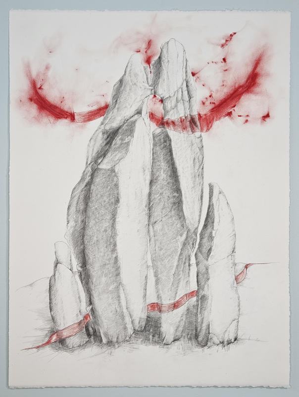 Redline XVI - 26.25" X 19.25" Mixed media on Rives BFK paper. A4P