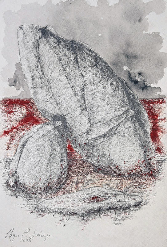 Redline XVIII - 15" x 10.5" Mixed media on Baohong  100% cotton paper. A4P