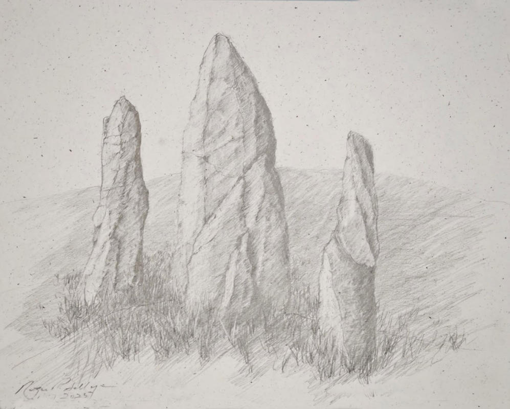 Reflection Riding - 3/16/25 - 11" x 14" Pencil on Hemp rag paper. 2025 A4P