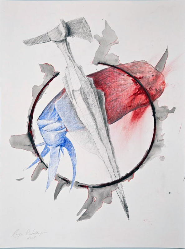 Redline XXIV -24" x 18"  Mixed media on Strathmore Acrylic sheets. A4P