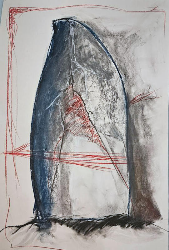 Redline XXV - 36" x 24" . Mixed media on paper. A4P