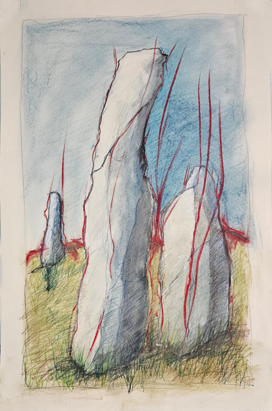 Redline XXXIII - Image size 31" x 19" Mixed media on paper. A4P