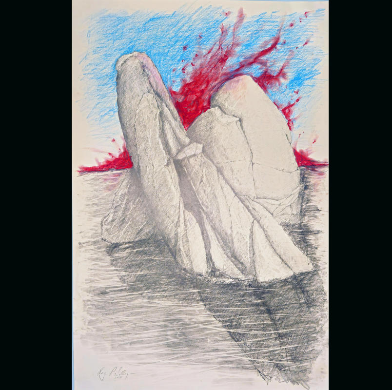 Redline XVIII - Mixed media on paper. 35" x 23"'
2025
A4P