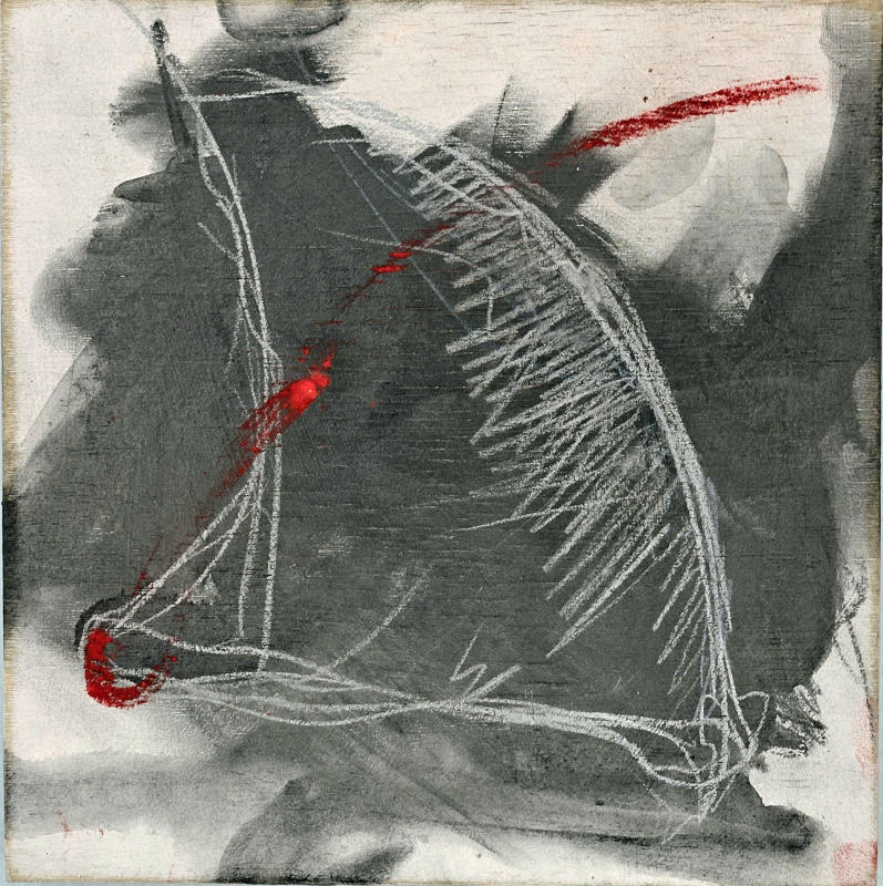 Redline V - Mixed media on 6" x 6" panel. 2025
A4P