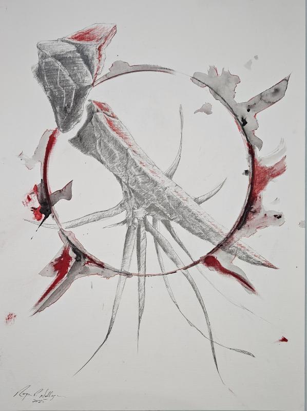 Redline XV - Mixed media on Strathmore Acrylic sheets. 24" x 18" .2025
A4P