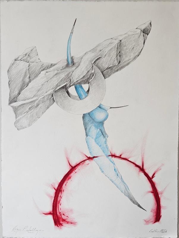 Redline XXXVI - Mixed media on Reves BFK rag paper. 26.25 x 19.75". 2025
A4P